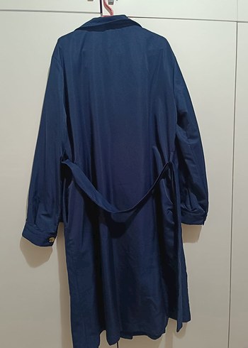 Kadın Mavi Uzun Düğmeli Trençkot - Görsel 2