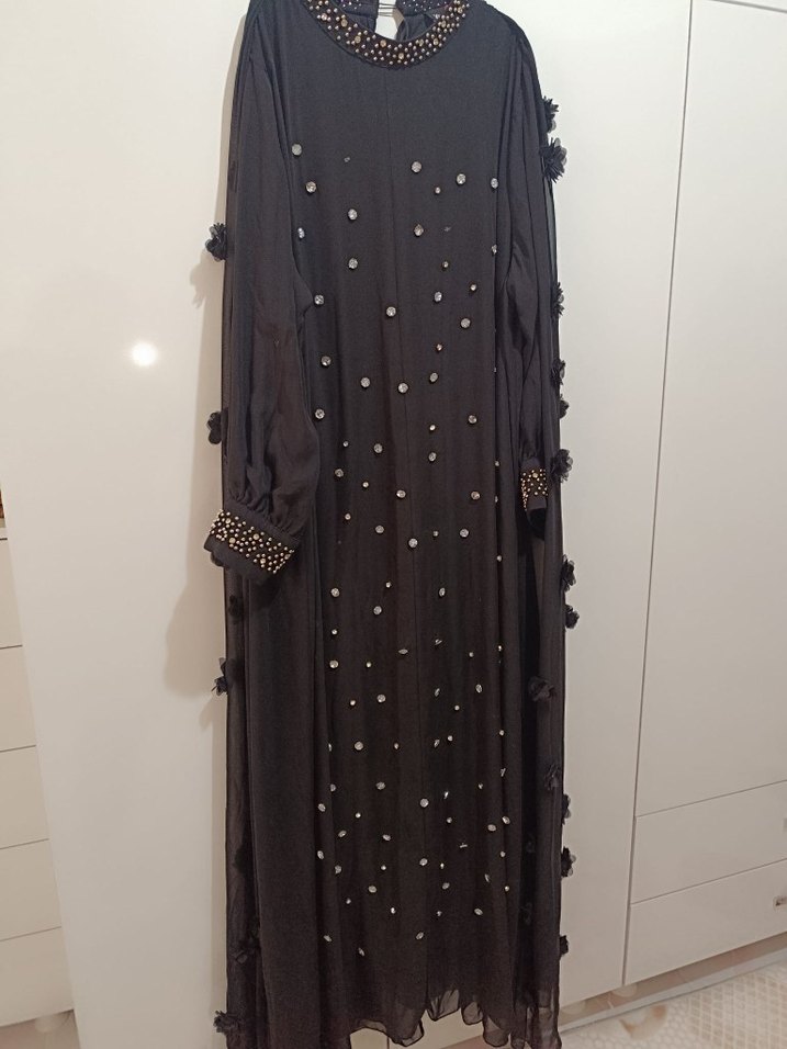 Siyah Taşlı özel dikim abiye - Görsel 4