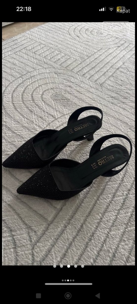 Siyah Payetli Stiletto Topuklu Kadın Ayakkabı - Görsel 3