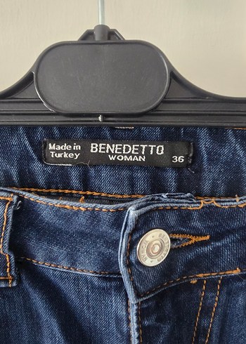 Düğmeli Koyu Mavi Kadın Denim Pantolon