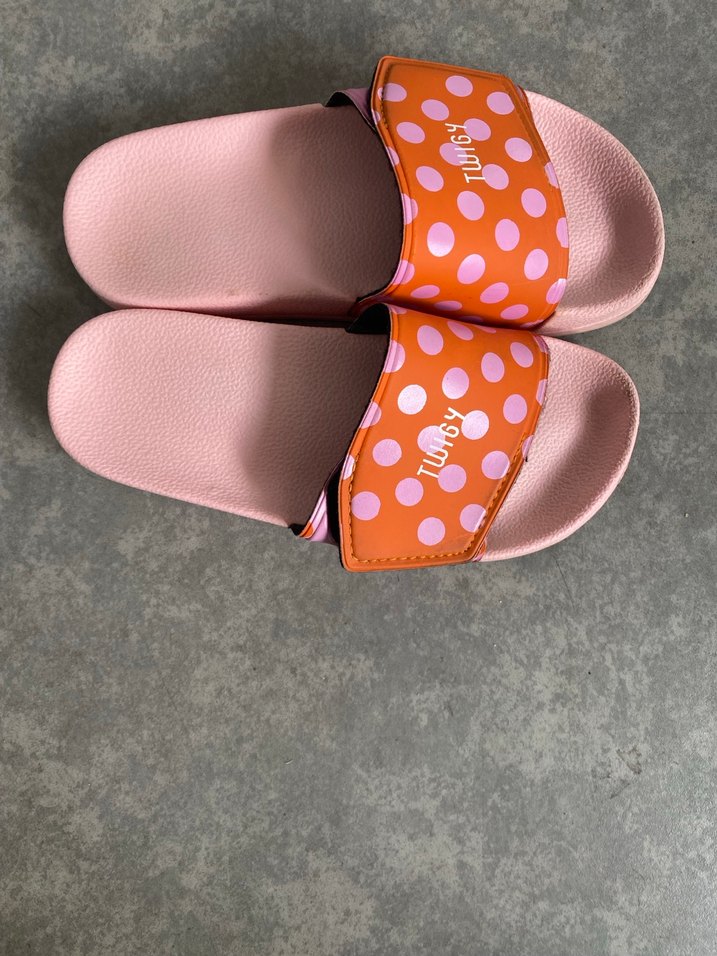 Twigy Kızlar için Pembe Noktalı Bantlı Terlik - Görsel 2