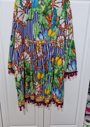 Antica Sartoria (İtalyan) Bohem Püsküllü Mini Elbise - Görsel 2