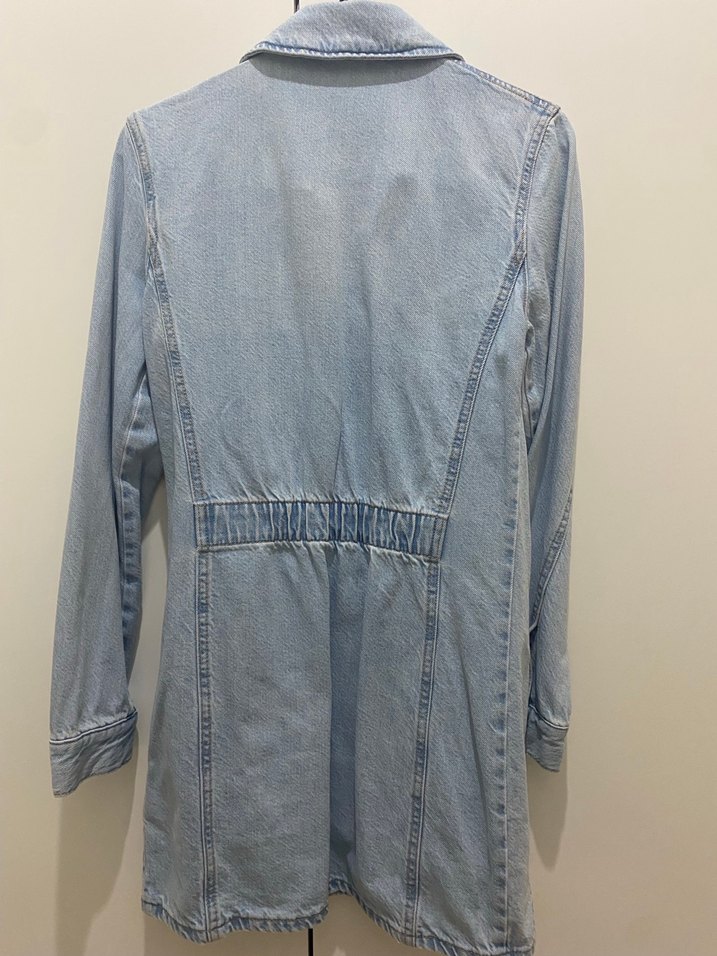 Zara Denim Uzun Kollu Kadın Denim Elbise - Görsel 2