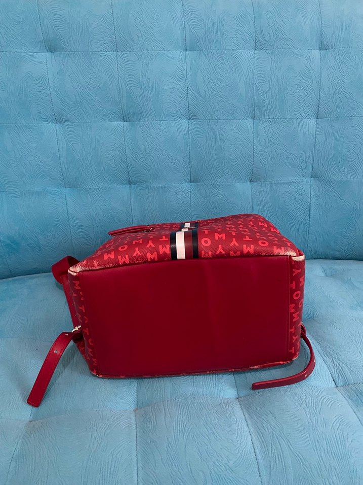 Renkli Baskılı Kırmızı Kadın Sırt Çantası - Görsel 4