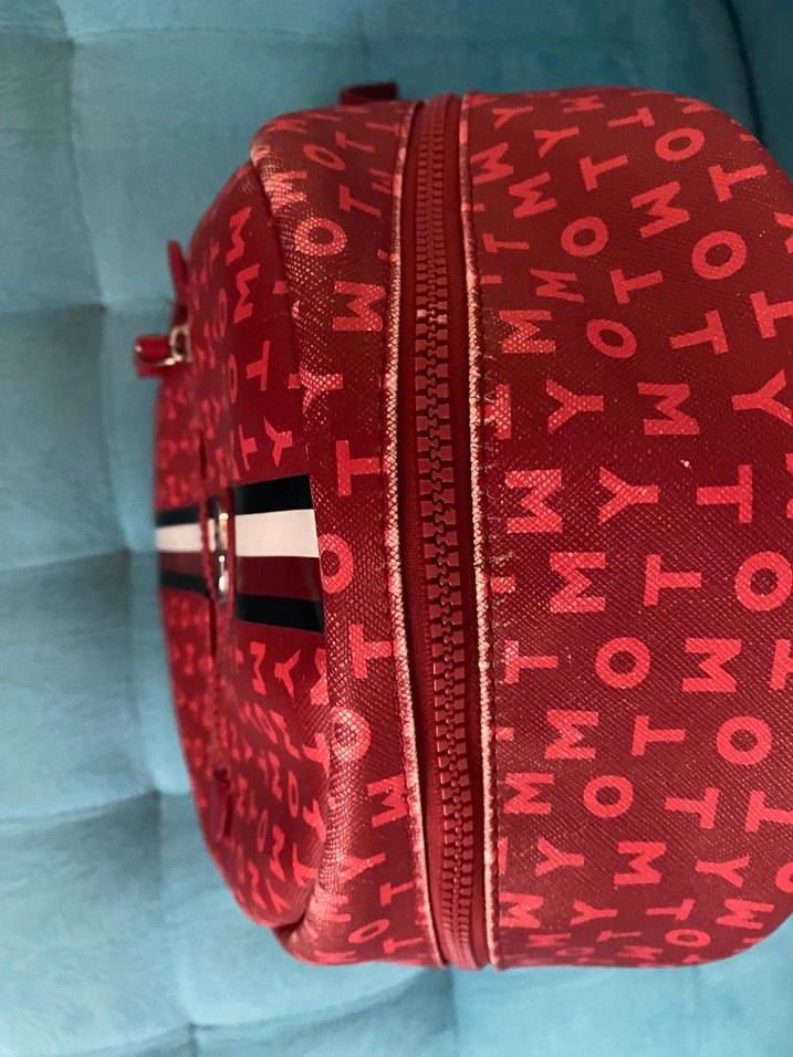 Renkli Baskılı Kırmızı Kadın Sırt Çantası - Görsel 3