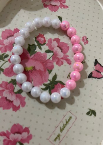Pembe Beyaz Boncuklu Bohem Bileklik