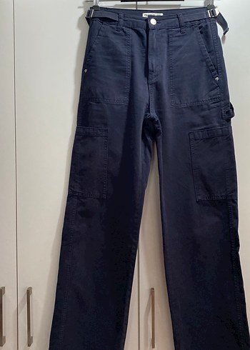 Kemerli Lacivert Pantolon