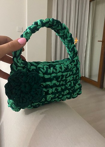 Diğer İki Renk Penye Örgü Kadın El Çantası