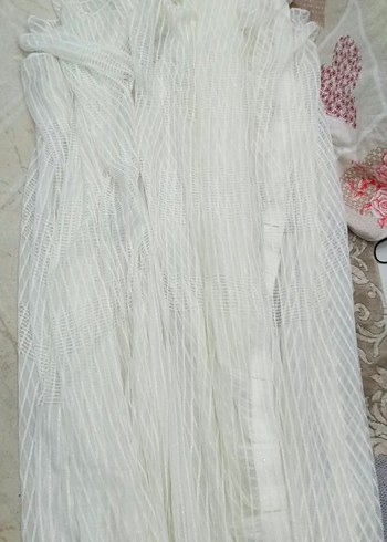 Taç Gümüş Simli Tül Perde 2 Parça - Görsel 3