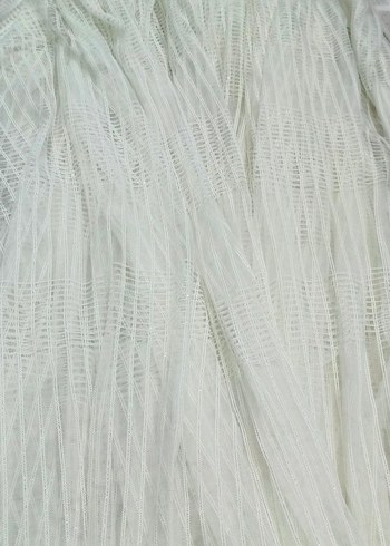 Taç Gümüş Simli Tül Perde 2 Parça - Görsel 6