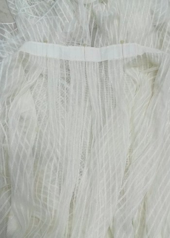 Taç Gümüş Simli Tül Perde 2 Parça - Görsel 4