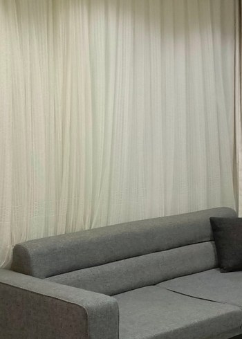 Taç Gümüş Simli Tül Perde 2 Parça - Görsel 2