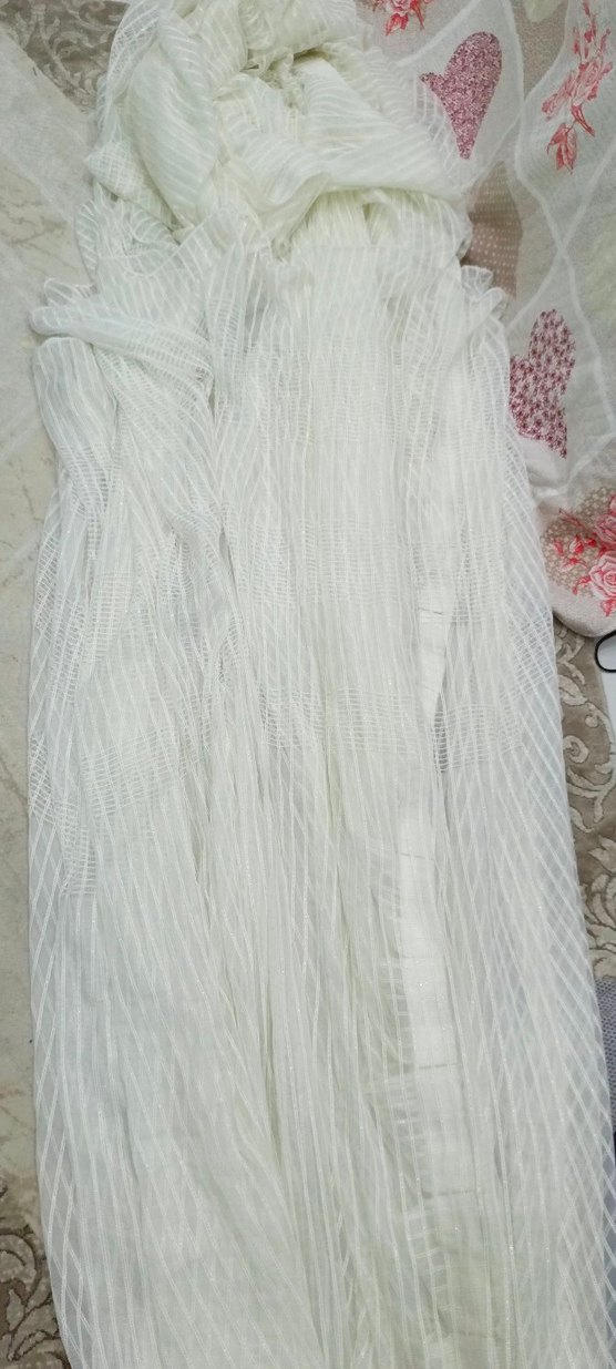 Taç Gümüş Simli Tül Perde 2 Parça - Görsel 3