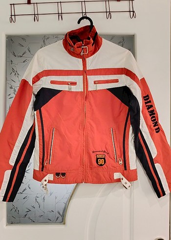 Renkli Fermuarlı Kadın Biker Ceket