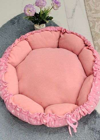 Çift Taraflı Pembe Kedi ve Köpek Yatağı