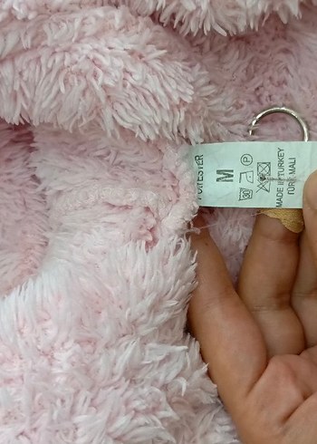 m Beden pembe Renk Pembe Peluş Kapüşonlu Kadın Ceket