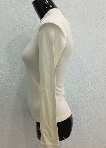 Diğer Beyaz Uzun Kollu Dar Kesim Kadın Sweatshirt