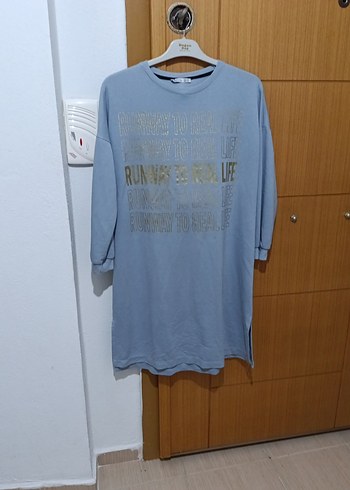 Mavi Baskılı Uzun Kollu TUNİK - Görsel 6