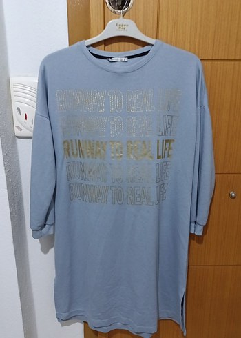 Mavi Baskılı Uzun Kollu TUNİK - Görsel 7