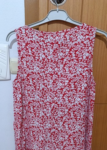 Kırmızı Batik Desenli Bohem Midi Elbise - Görsel 5