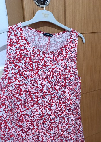 Kırmızı Batik Desenli Bohem Midi Elbise - Görsel 6