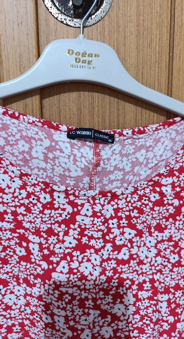 Kırmızı Batik Desenli Bohem Midi Elbise - Görsel 2