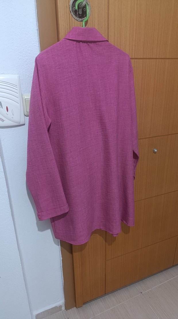 TAŞ DETAYLI KETEN GÖMLEK - Görsel 5