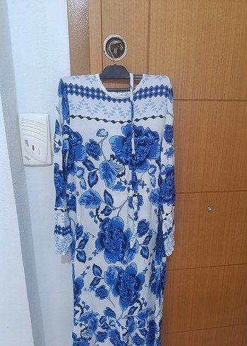 Mavi Püsküllü Uzun  Elbise - Görsel 5