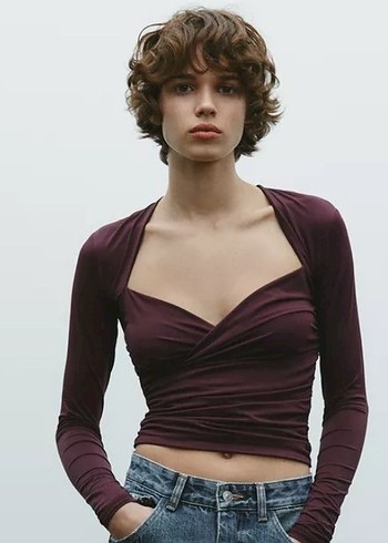 Bordo Kadın Vücut Zinciri - Minimalist Gotik - Görsel 3