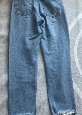 34 Beden Mavi Bol Kesim Kadın Denim Pantolon