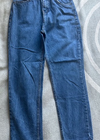 Kadın Mavi Rahat Kesim Denim Pantolon