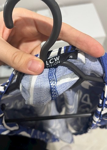 LC Waikiki Uzun Kollu Mavi Bohem Kimono