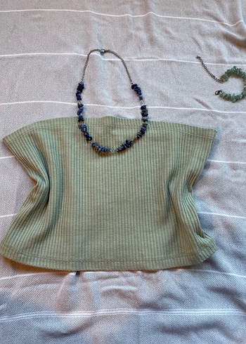 Bohem Stil Keten Kadın crop - Görsel 3