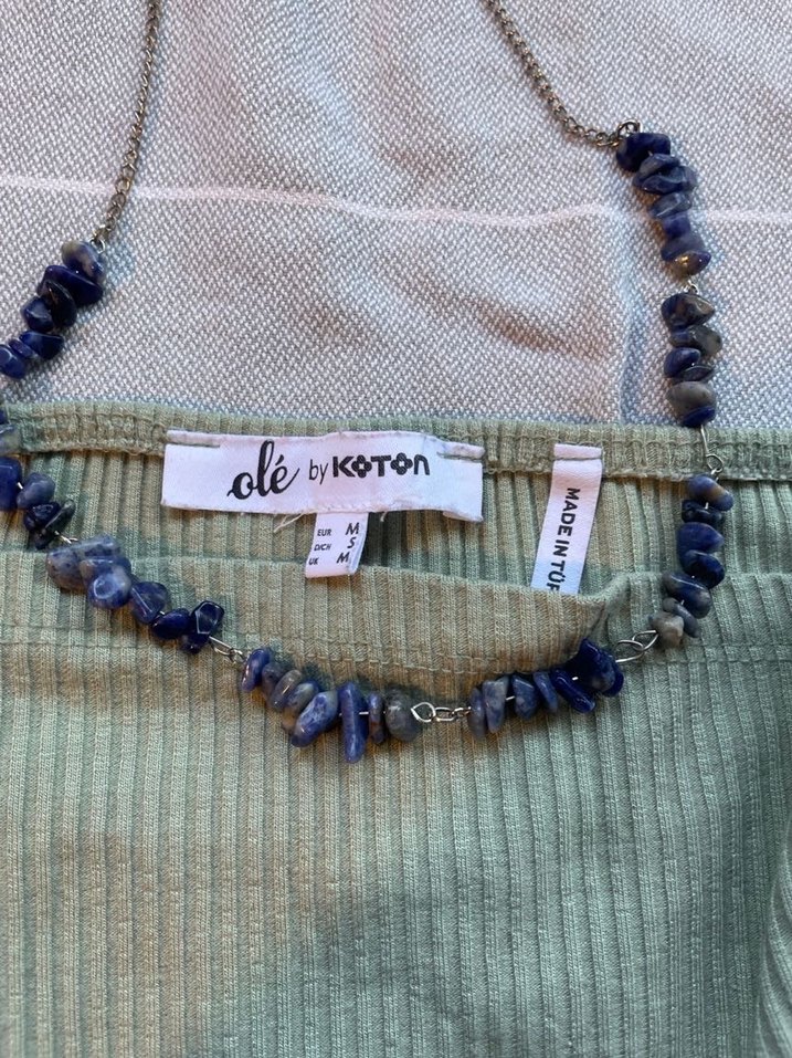 Bohem Stil Keten Kadın crop - Görsel 2