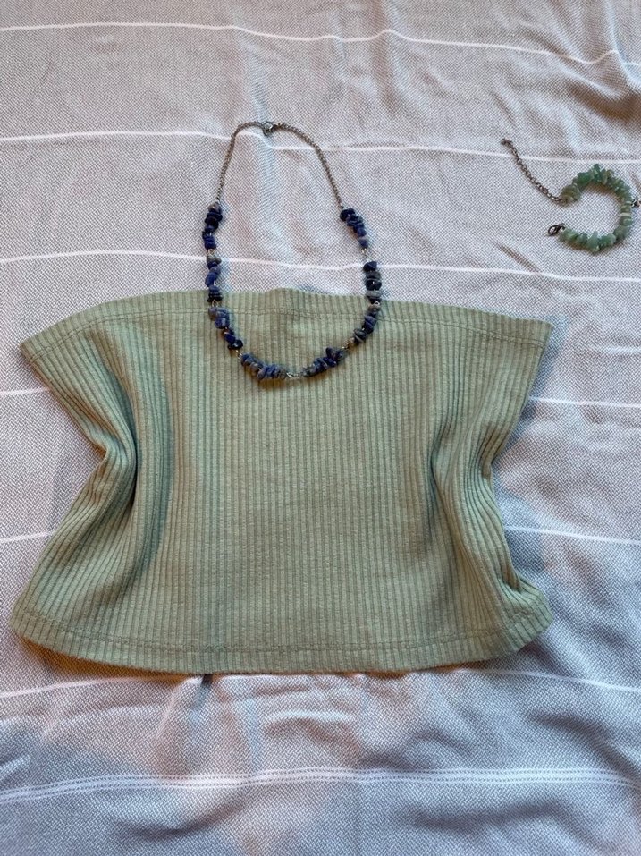 Bohem Stil Keten Kadın crop - Görsel 3