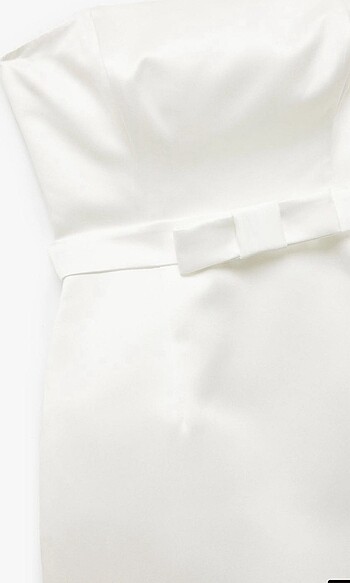 Beyaz saten elbise - Görsel 5