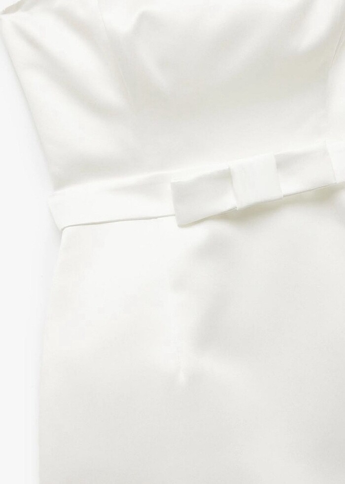 Beyaz saten elbise - Görsel 5