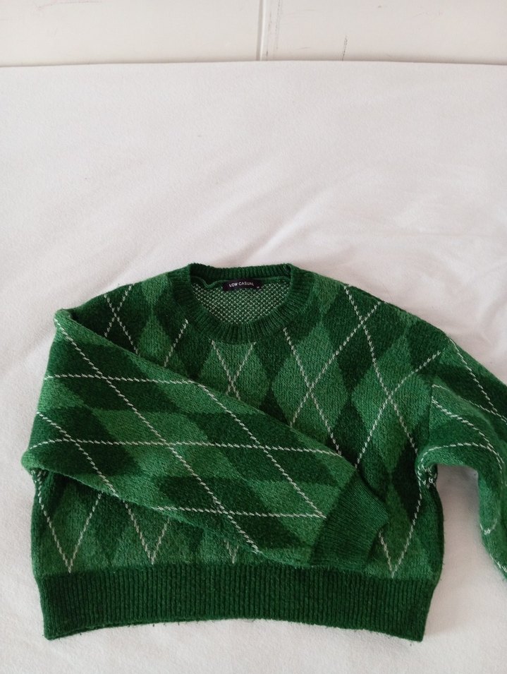 Yeşil Triko Kadın Kazak - Görsel 2