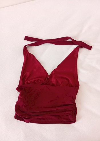 Drapeli Kırmızı bluz - Görsel 2