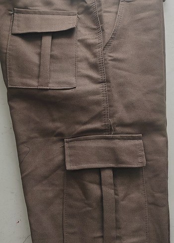 Yandan cepli kargo keten pantolon - Görsel 3