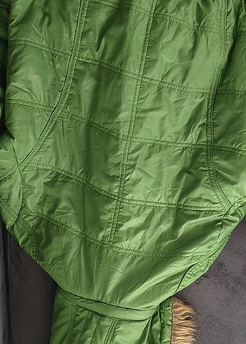 Düğmeli Yeşil Kadın Kışlık Mont - Görsel 3