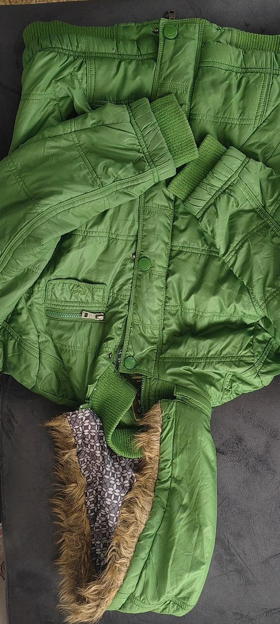 Düğmeli Yeşil Kadın Kışlık Mont - Görsel 2