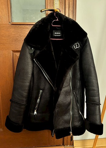 Stradivarius Kürklü Siyah Biker Ceket