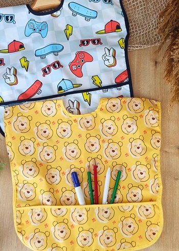 Renkli Baskılı Bebek Önlüğü 2'li Set - Görsel 3