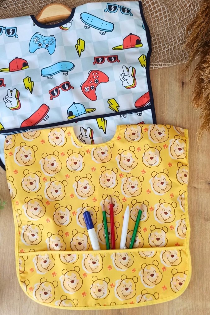 Renkli Baskılı Bebek Önlüğü 2'li Set - Görsel 3