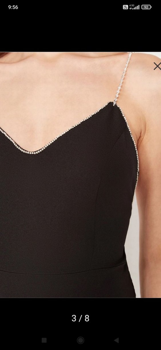 Zincir Detaylı Parlak Siyah Vücut Zinciri - Görsel 3