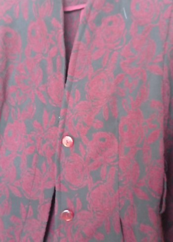 Bordo Desenli Kadın Blazer Ceket - Görsel 3