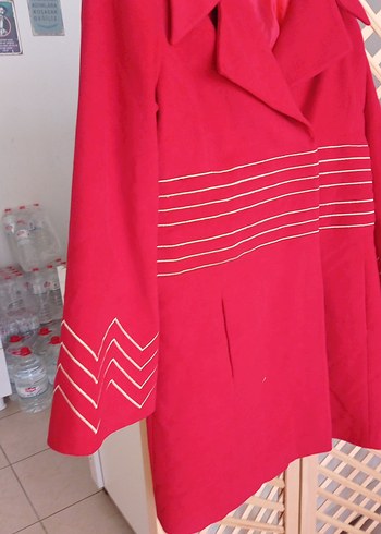 Kırmızı Nakış Detaylı Kaban - Görsel 4