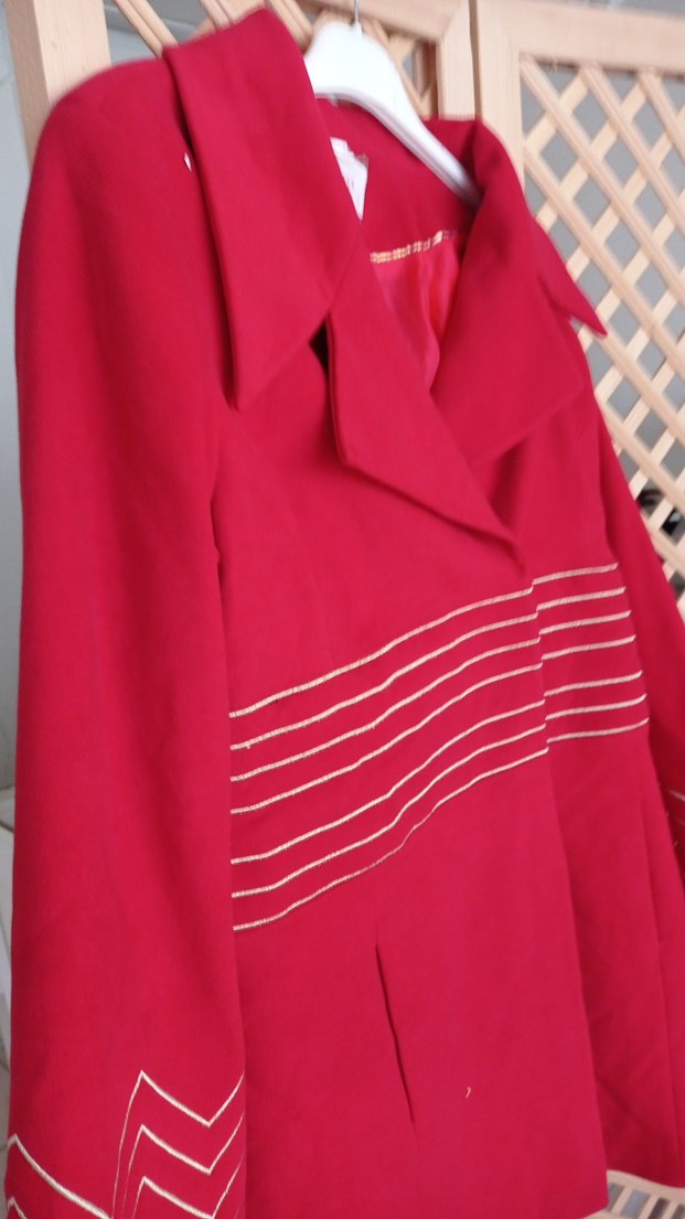 Kırmızı Nakış Detaylı Kaban - Görsel 5