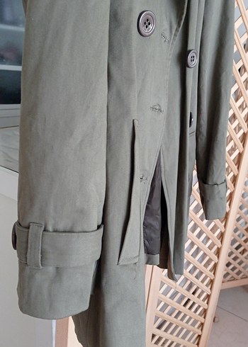 Gri Midi Kadın Trençkot - Görsel 6